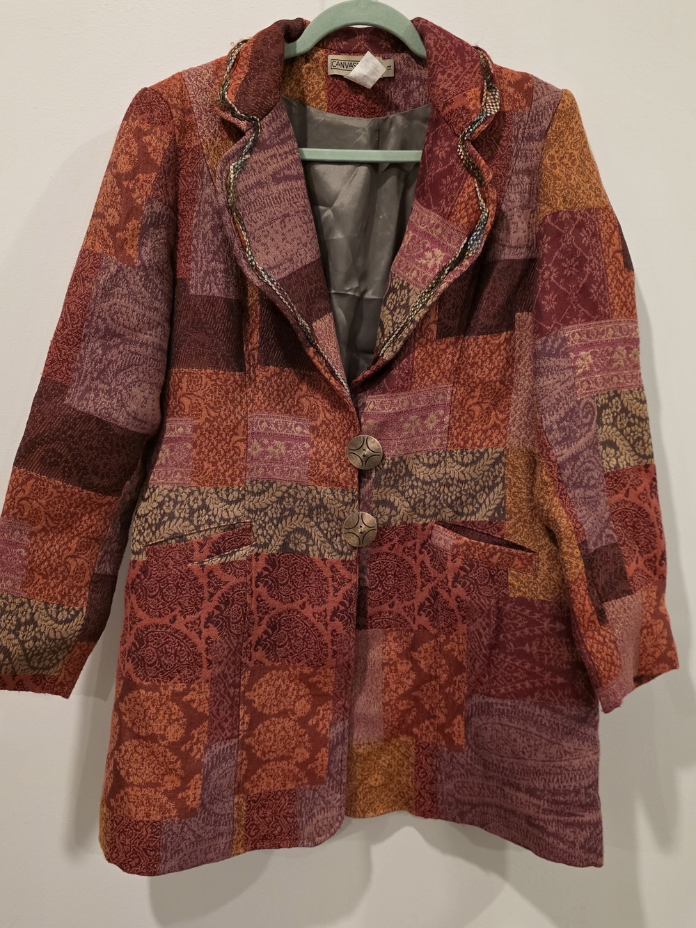 Canvas Backs Women's Patchwork Blazer Jacket - Size 14
